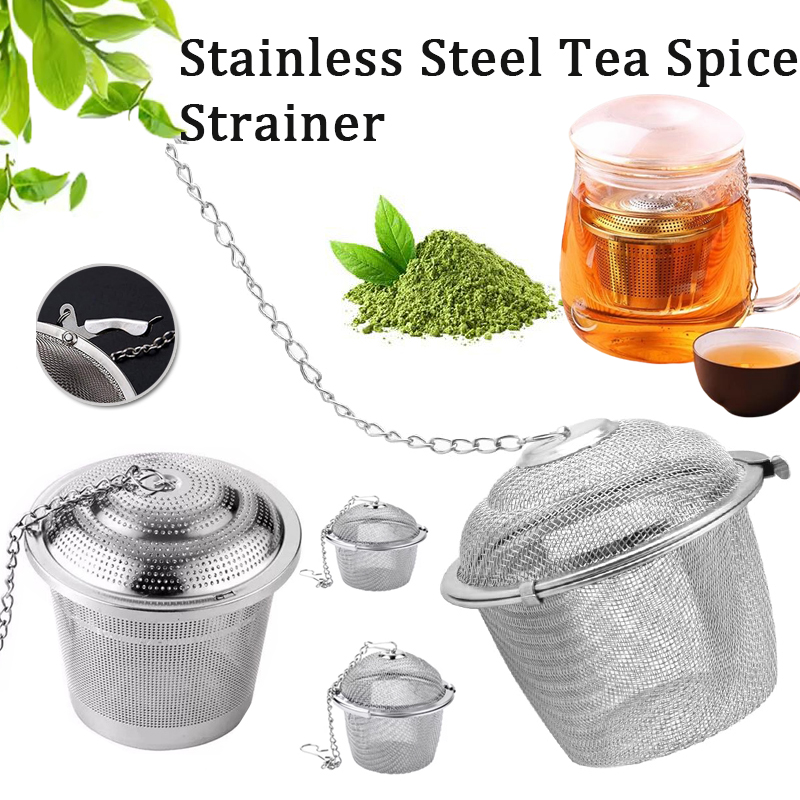 Tea Strainer Mesh - ที่กรองชา/เครื่องเทศ สแตนเลส 1-2 ชิ้น แบบลูกบอลตาข่าย สำหรับชา/สมุนไพร