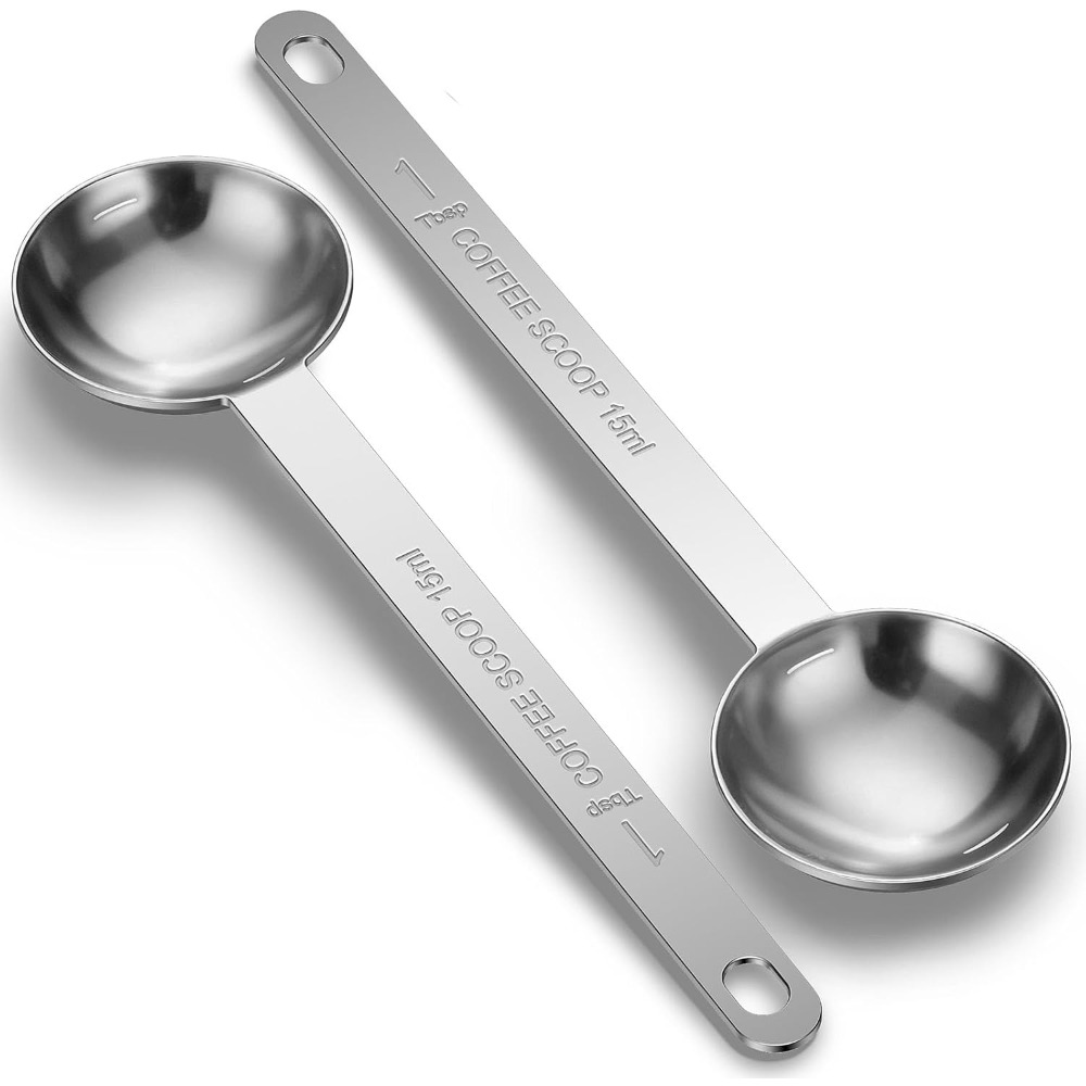 Coffee Tea Spoon - ช้อนตวงกาแฟสแตนเลสด้ามยาว 15 มล. ช้อนตวงสำหรับกาแฟบด ชา ผงอบ