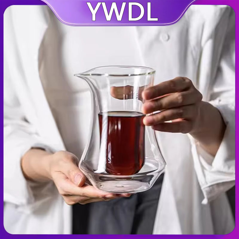 Coffee Tea Shop - YWDL 300 มล. แก้วกาแฟสองชั้นแบบใส พร้อมหูแขวน สำหรับชงกาแฟแบบดริป