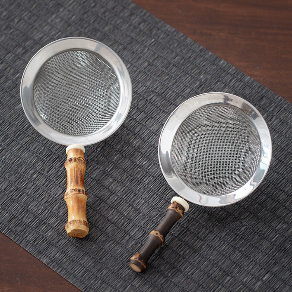 Tea Strainer Mesh - ใหม่สแตนเลส Matcha Sifter ตาข่ายละเอียดมากสนิมกรองชาทําความสะอาดง่ายไม้ไผ่อาหาร Sifters สําหรับห้องครัว