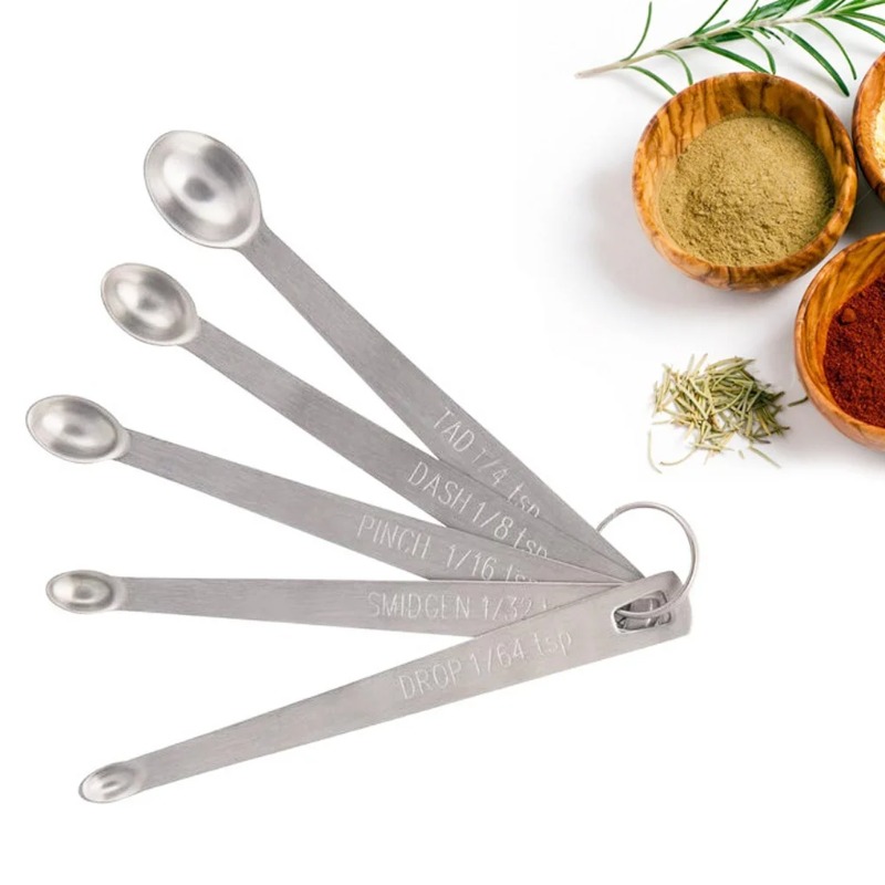 Coffee Tea Spoon - ชุดช้อนตวงขนาดเล็ก 5 ชิ้น/ชุด สแตนเลส สำหรับกาแฟ ชา