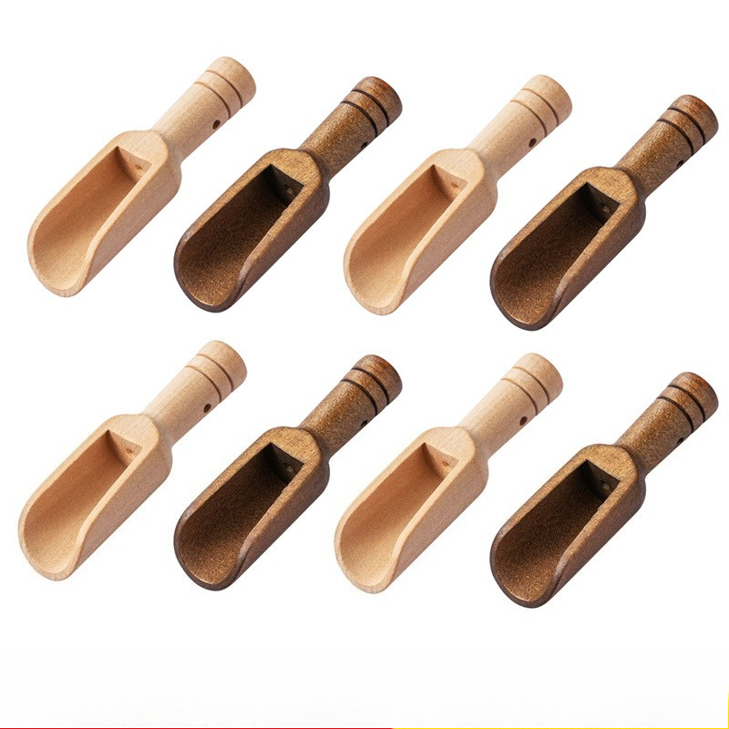 Coffee Tea Spoon - ช้อนไม้ญี่ปุ่นขนาดเล็ก 5 ชิ้น, ช้อนไม้ธรรมชาติจากไม้บัวสำหรับใส่เกลือ, กาแฟ, ชา,