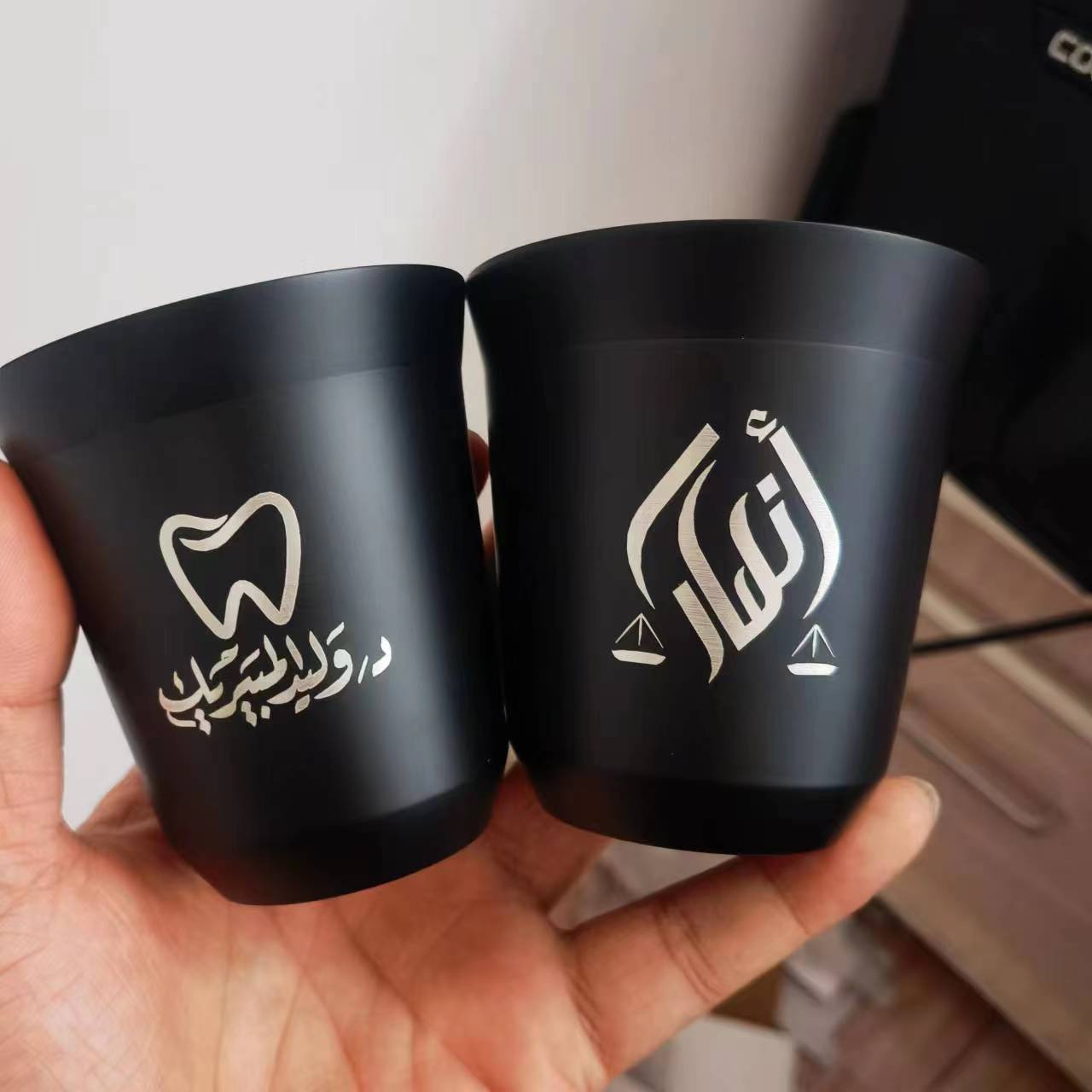 Coffee Tea Logo - แก้วเอสเพรสโซ่สแตนเลสสองชั้นแบบเก็บความร้อน, แก้วกาแฟเอสเพรสโซ่, แก้วเดมิทาสส์แบบกำหนดชื่อ/ข้อความ/โลโก้ได้, แก้วมัคเอสเพรสโซ่
