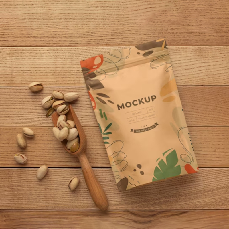 Coffee Tea Logo - ถุงซิปล็อคพิมพ์ลายกระดาษคราฟท์ ใช้ซ้ำได้ ปิดผนึกเองได้ เหมาะสำหรับใส่ลูกอม ชา กาแฟ