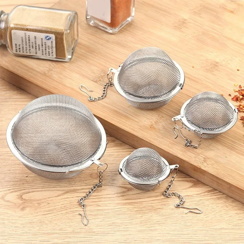 Tea Strainer Mesh - กรองชาสแตนเลส Infuser สําหรับชา Brewing ทรงกลมล็อคเครื่องเทศชาตาข่ายตะแกรงชา Strainers
