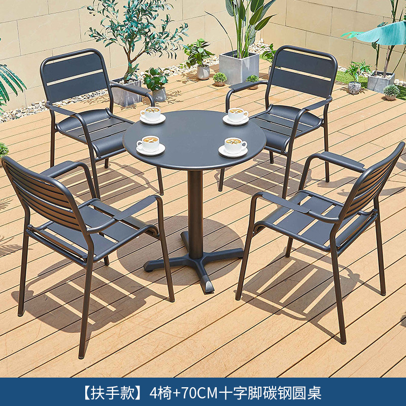 โต๊ะและเก้าอี้โลหะสำหรับระเบีย - Coffee Tea Break บทวิจารณ์และราคา