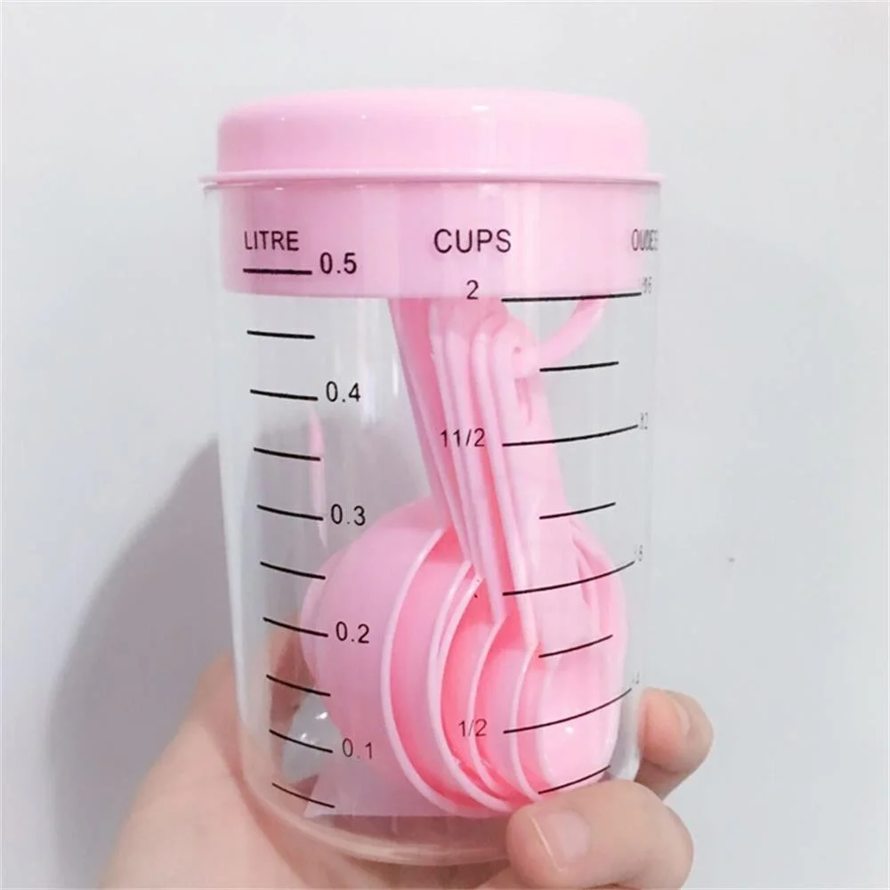 7 ชิ้น/เซ็ตถ้วยตวงพลาสติกและช้ - Coffee Tea Spoon บทวิจารณ์และราคา