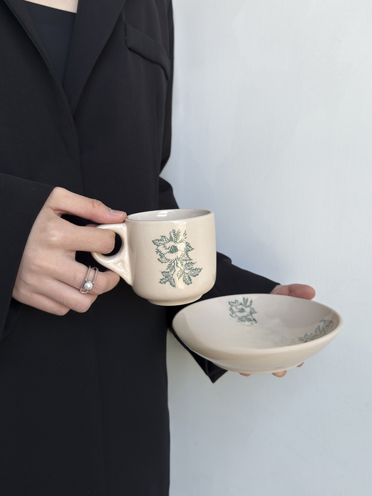 แก้วกาแฟเซรามิกลายใบไม้สีเขียว - Coffee Leaves Tea บทวิจารณ์และราคา
