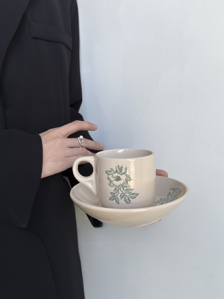 แก้วกาแฟเซรามิกลายใบไม้สีเขียว - Coffee Leaves Tea บทวิจารณ์และราคา