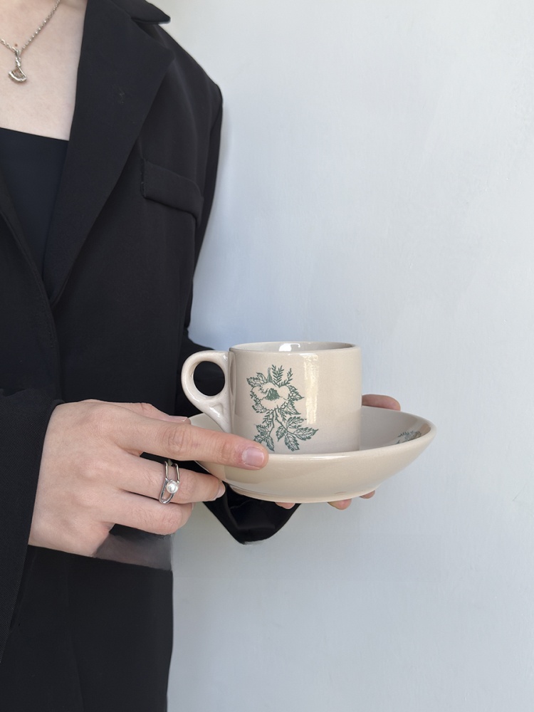 แก้วกาแฟเซรามิกลายใบไม้สีเขียว - Coffee Leaves Tea บทวิจารณ์และราคา