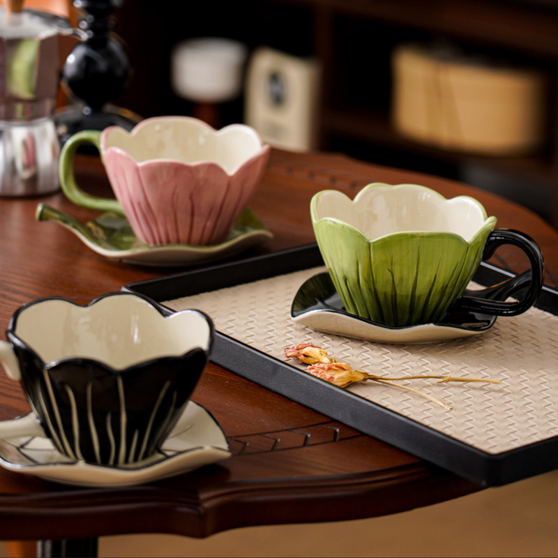ไม่สม่ําเสมอมือวาดถ้วยกาแฟชุดจ - Coffee Leaves Tea บทวิจารณ์และราคา