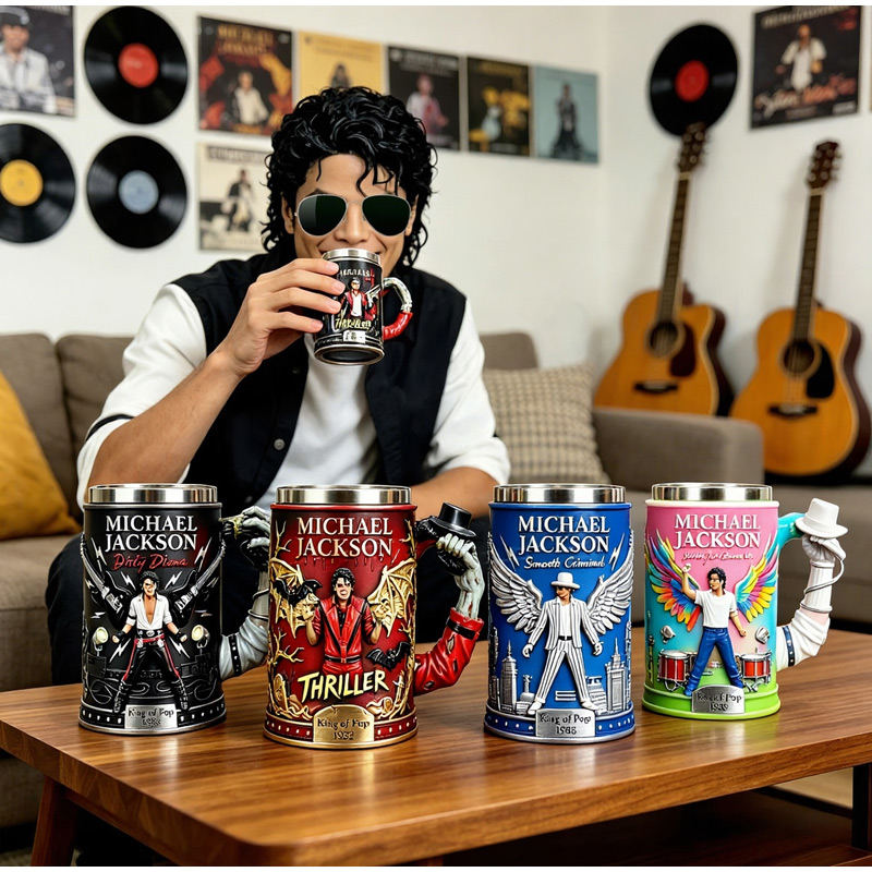 แก้วเรซิ่น 3 มิติ ไมเคิล แจ็คส - Coffee Tea Shop บทวิจารณ์และราคา