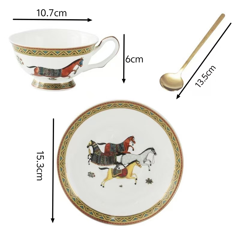 ชุดถ้วยชาและจานรองพร้อมช้อนลาย - Coffee Tea Spoon บทวิจารณ์และราคา