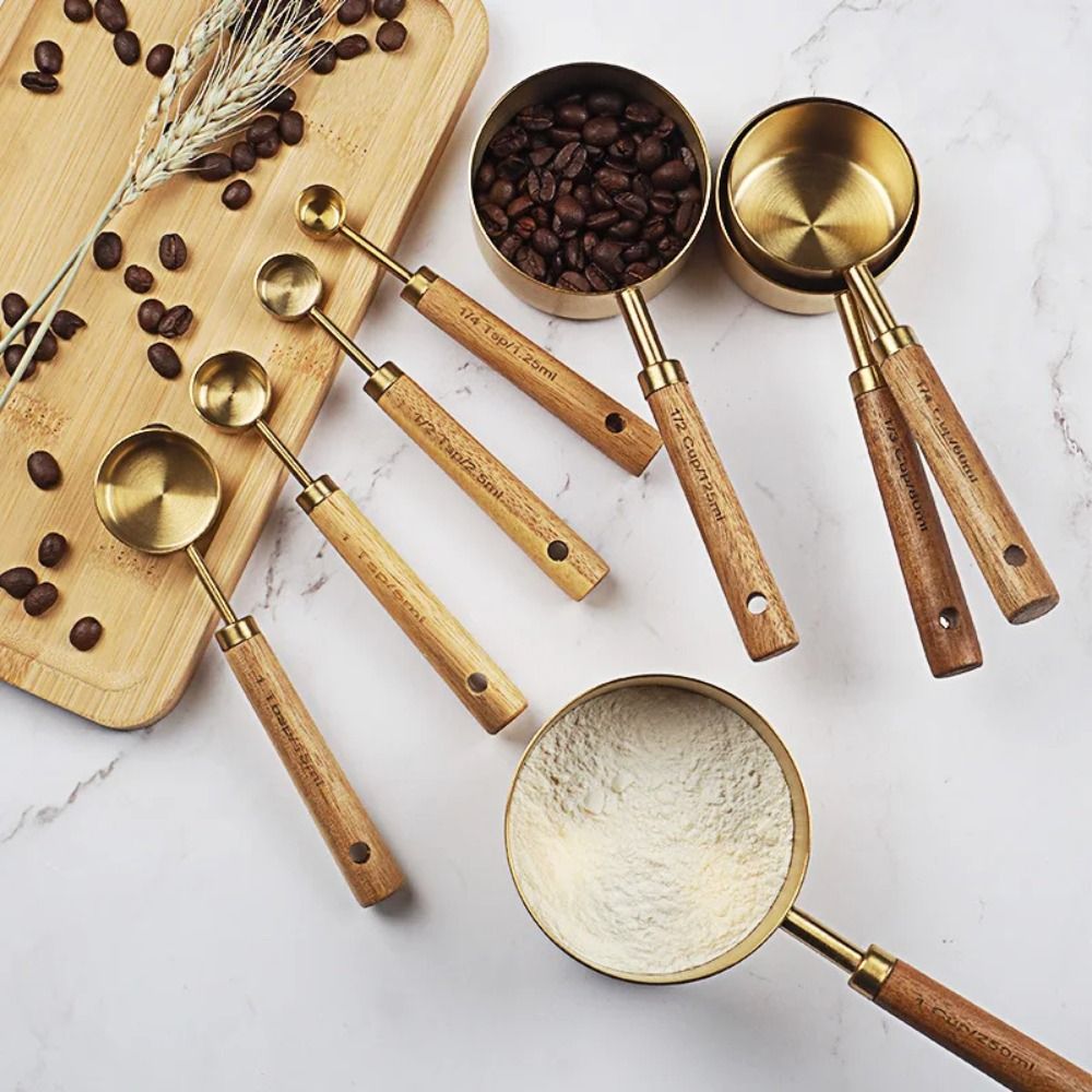 ชุดถ้วยตวงสแตนเลสใหม่ พร้อมช้อ - Coffee Tea Spoon บทวิจารณ์และราคา